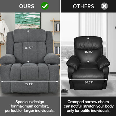 Power Lift Recliner Chair for Elderly, Fabric Lift Chairs w/ Extended Footrest, with 2 Cup Holders,Side Pockets, Remote Control