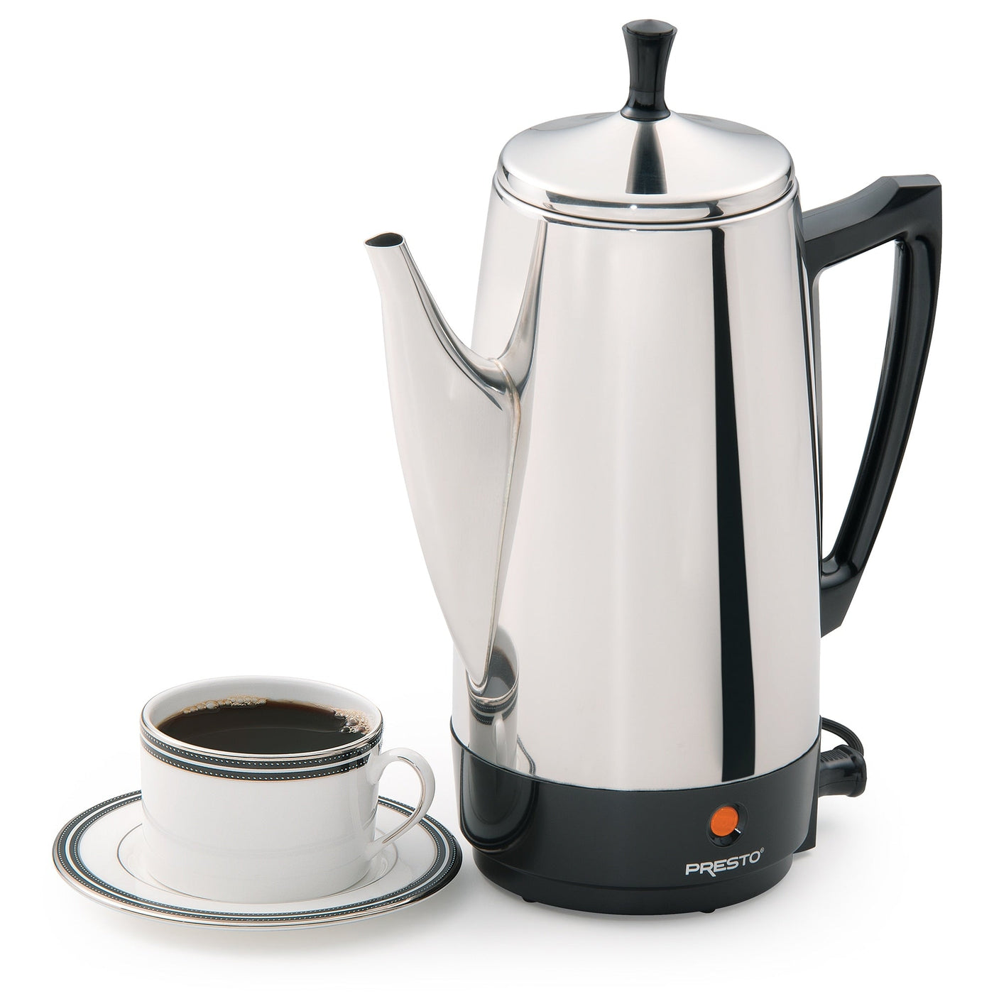 Presto Stainless Steel Coffee Maker, 12 Cup Robust Percolator Coffee, Silver - 2.79