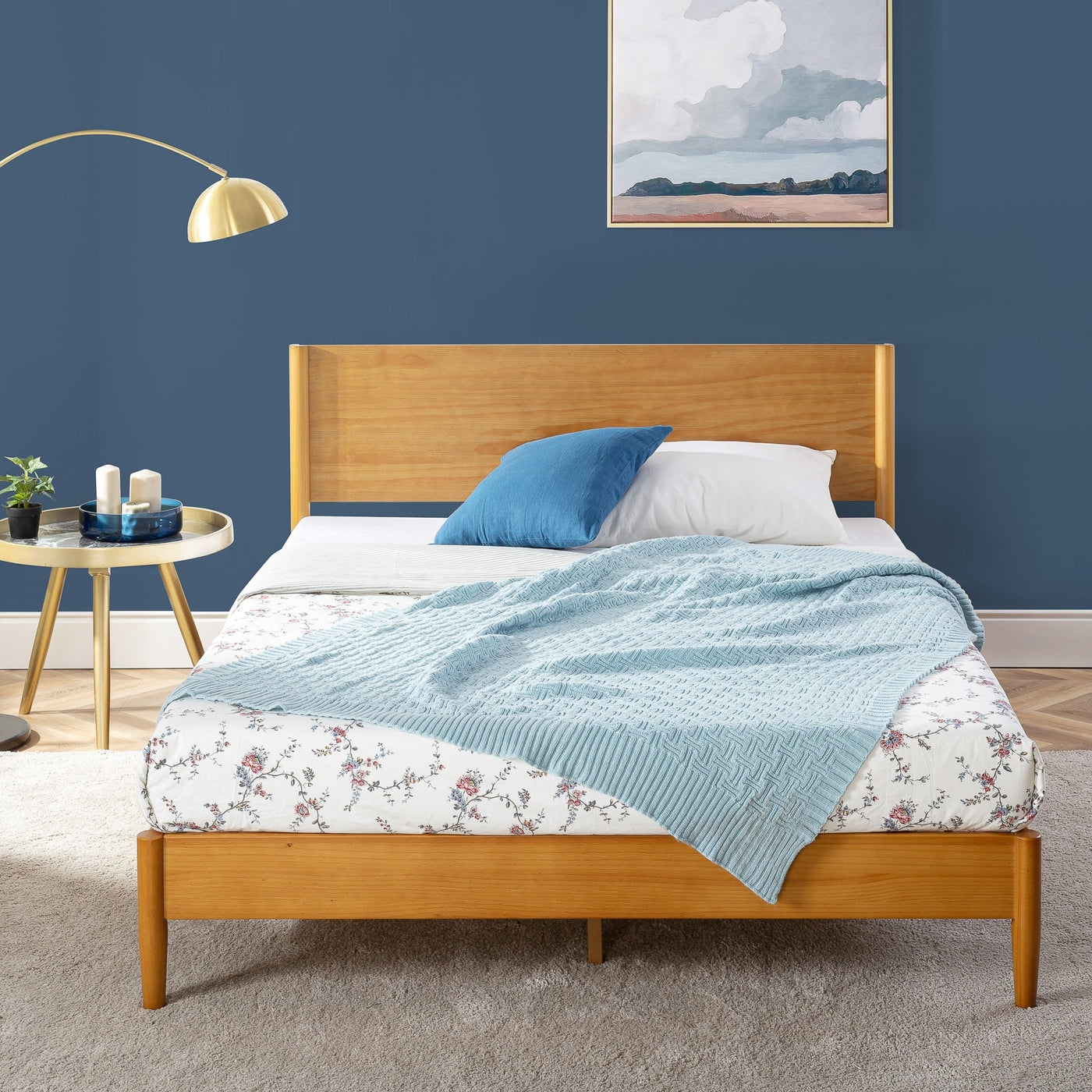 Priage by ZINUS Mid Century Wood Platform Bed Frame