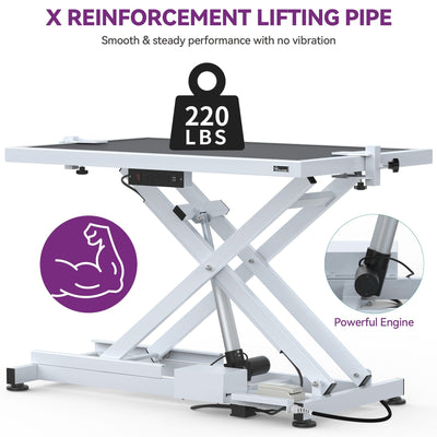 Professional Electric Dog Grooming Table for Large Dogs Heavy Duty Pet Grooming Table w/Aluminum Dog Grooming Arm - 50''W