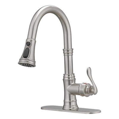 Pull Down Kitchen Faucet Single Handle Modern One Hole Kitchen Sink Faucets With Pull Down Sprayer Basin Tap With Deck Plate
