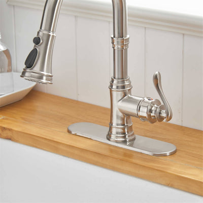 Pull Down Kitchen Faucet Single Handle Modern One Hole Kitchen Sink Faucets With Pull Down Sprayer Basin Tap With Deck Plate