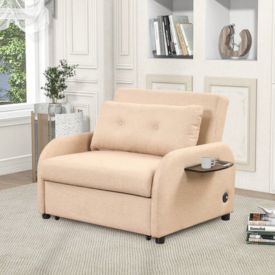 Pull Out Sofa Sleeper 3 in 1 with 2 Wing Table