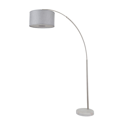 Q-Max 81 Steel Adjustable Arching Floor Lamp With Extra Large Shade and Marble Base