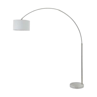Q-Max 81 Steel Adjustable Arching Floor Lamp With Extra Large Shade and Marble Base
