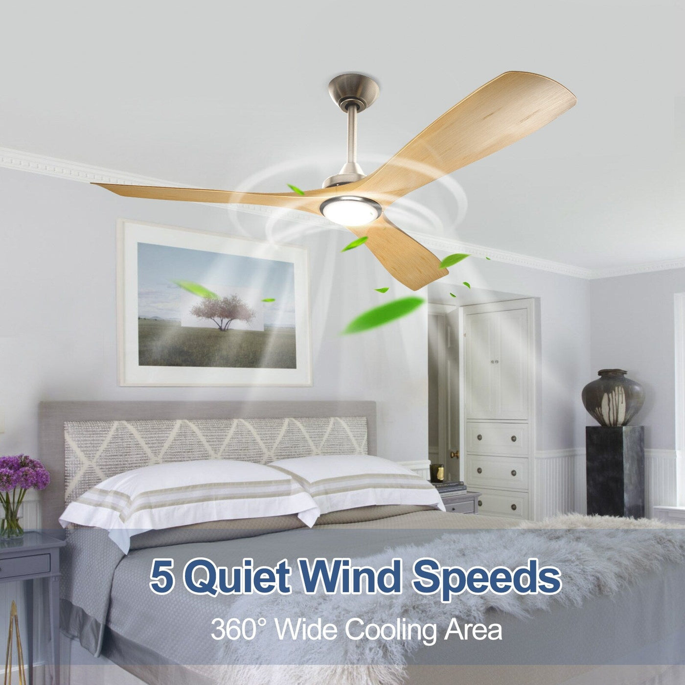 Remote Ceiling Fan with Lights Flush Mount