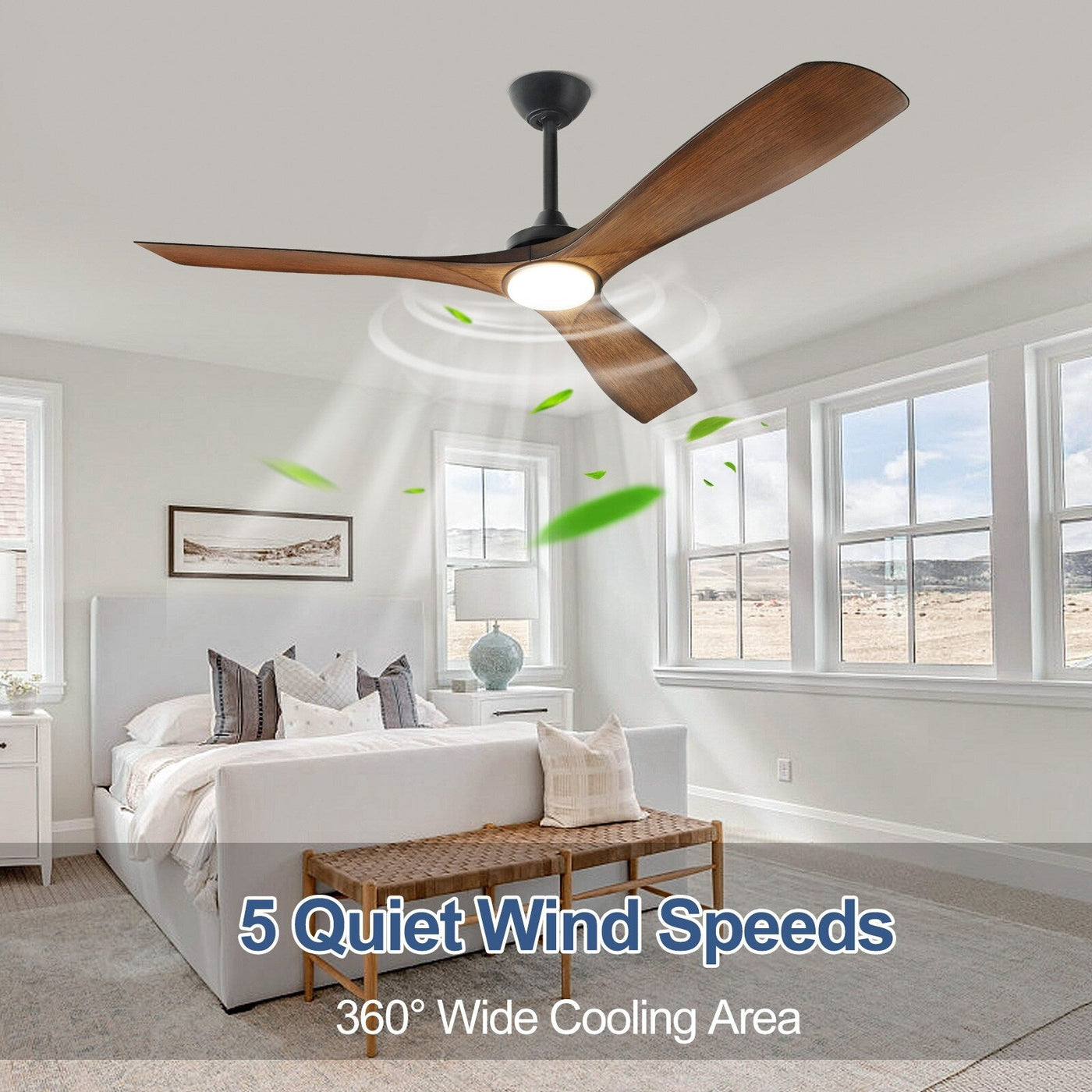 Remote Ceiling Fan with Lights Flush Mount