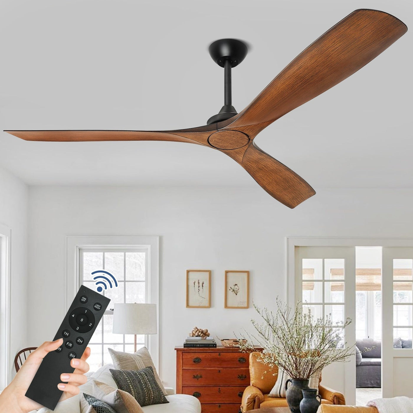 Remote Ceiling Fan with Lights Flush Mount