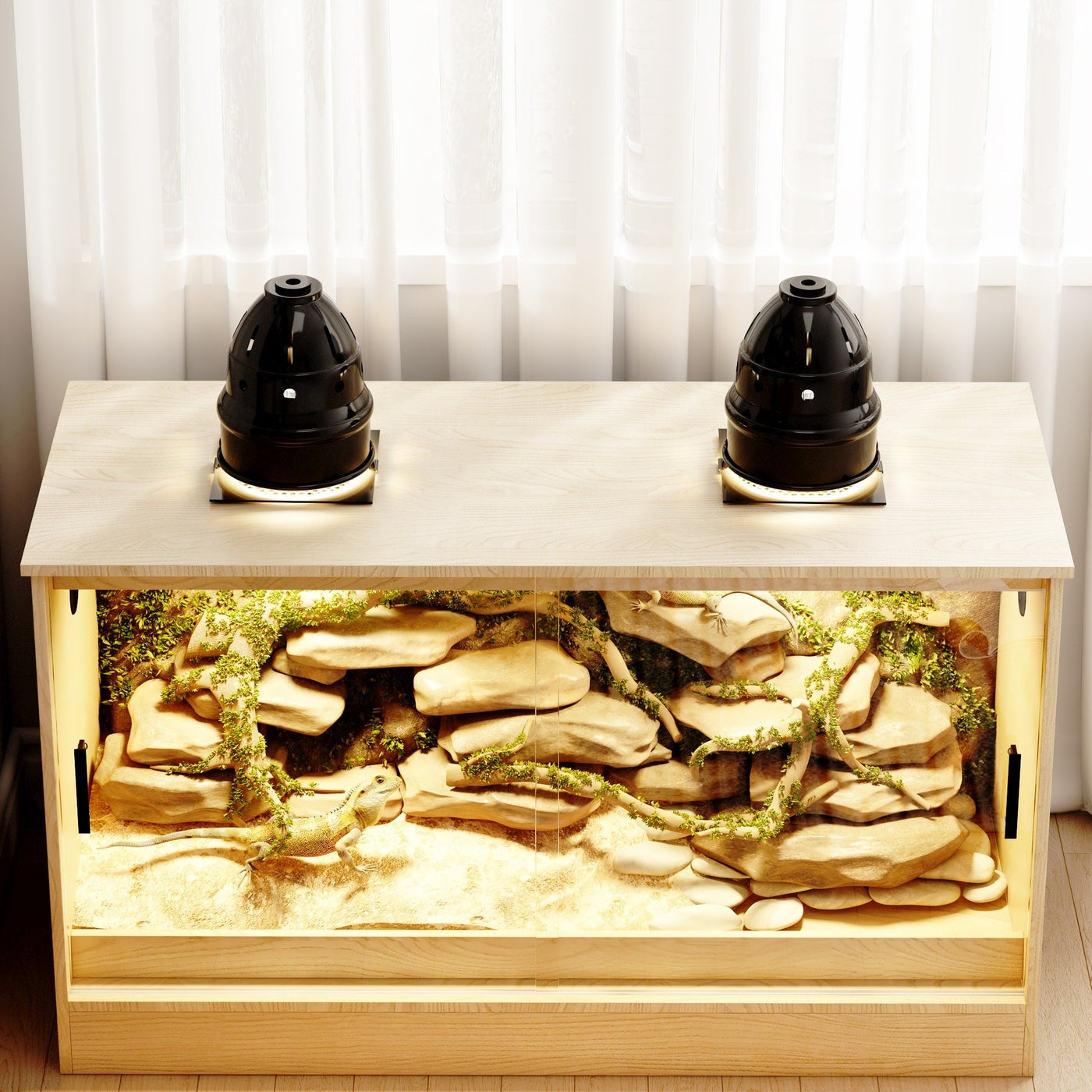 Reptile Habitat -Spacious Terrarium for Lizards, Snakes & More - 47.2