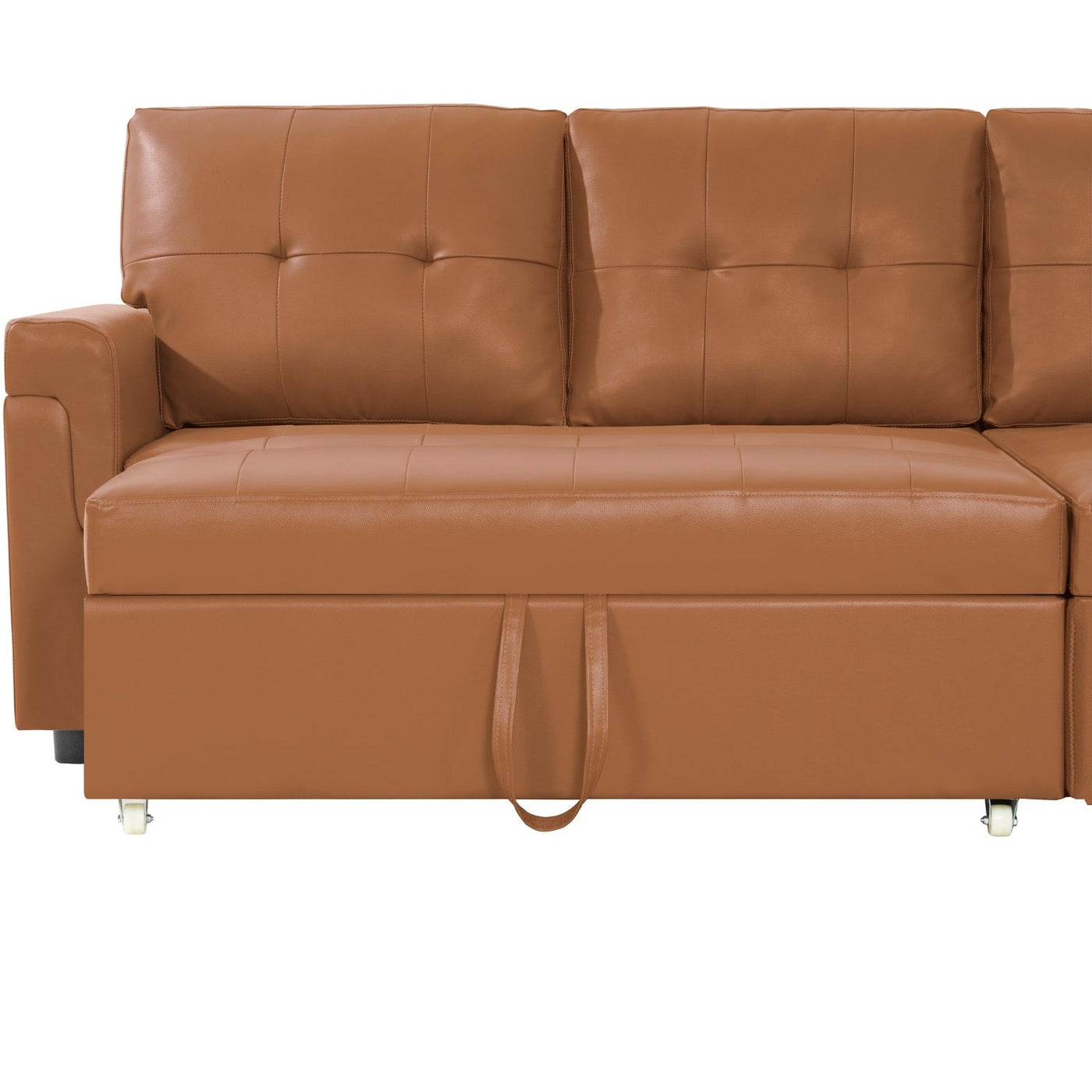 Convertible Reversible Sectional Sofa with Pull-Out Sleeper Bed, Hidden Storage Chaise, and Durable Legs