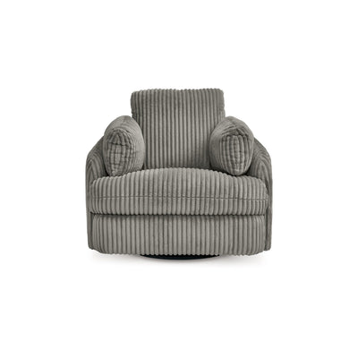 Rikki Swivel Glider Manual Recliner Chair, Gray Corduroy, 2 Pillows
