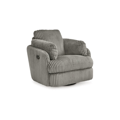 Rikki Swivel Glider Manual Recliner Chair, Gray Corduroy, 2 Pillows
