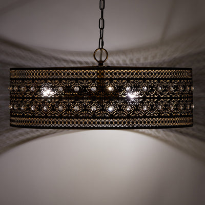 River of Goods Bryar Brass and Crystal 23.5W 3-Light Chandelier - 23.5 x 23.5 x 61.5