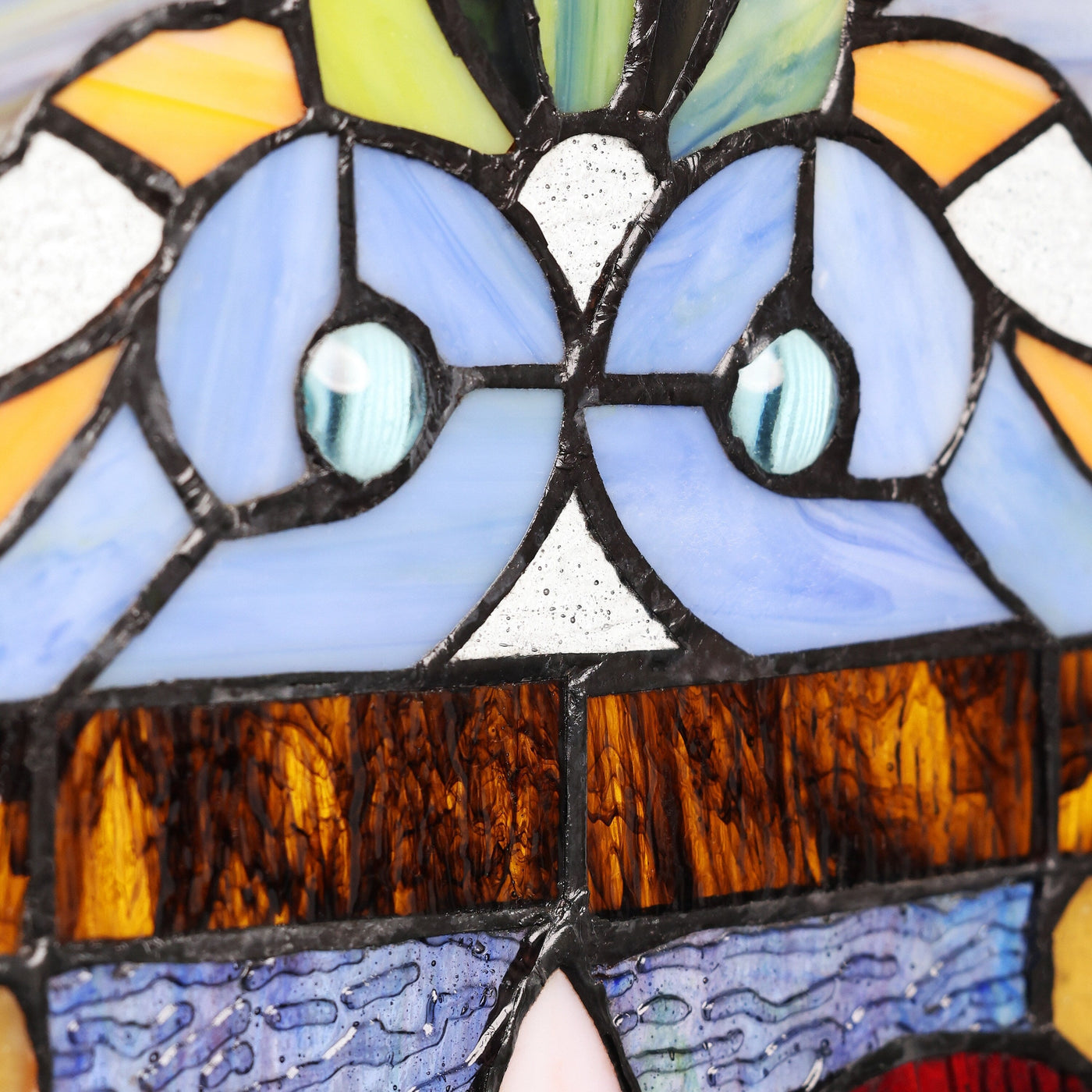 River of Goods Victorian Stained Glass Fleur De Lis Window Panel - 9.5L x 0.25W x 36H