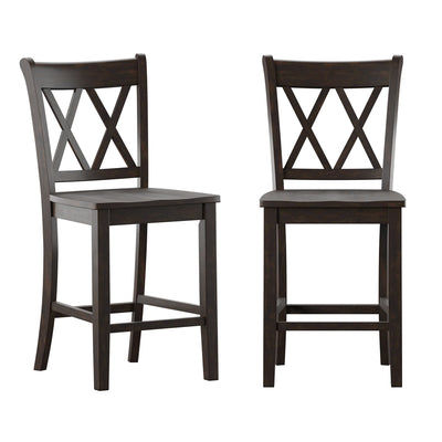 Ronda Double X-Back Counter Height Chairs (Set of 2)