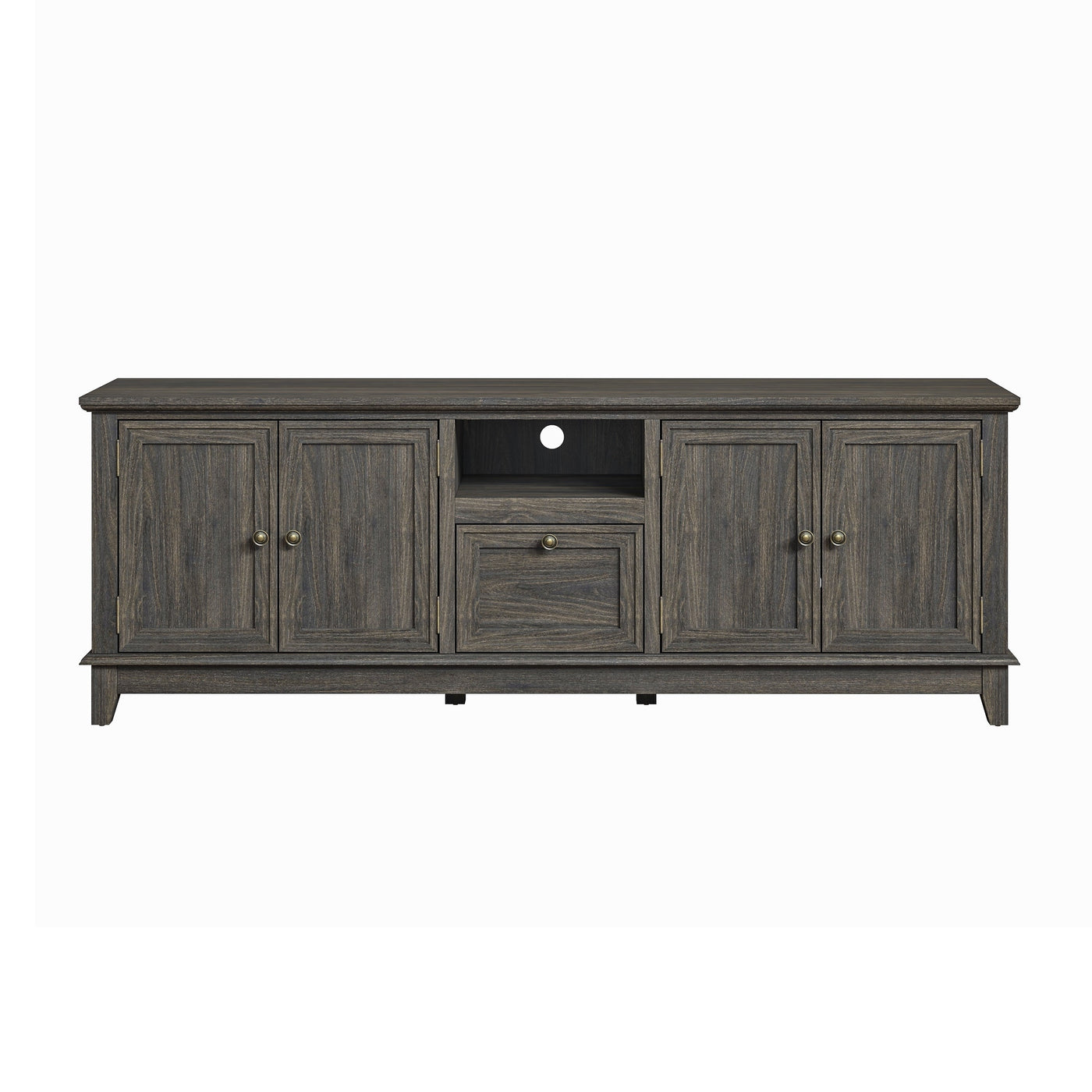 Rustic 72-Inch TV Stand with Adjustable Shelves, Hidden Storage - 72 in Width