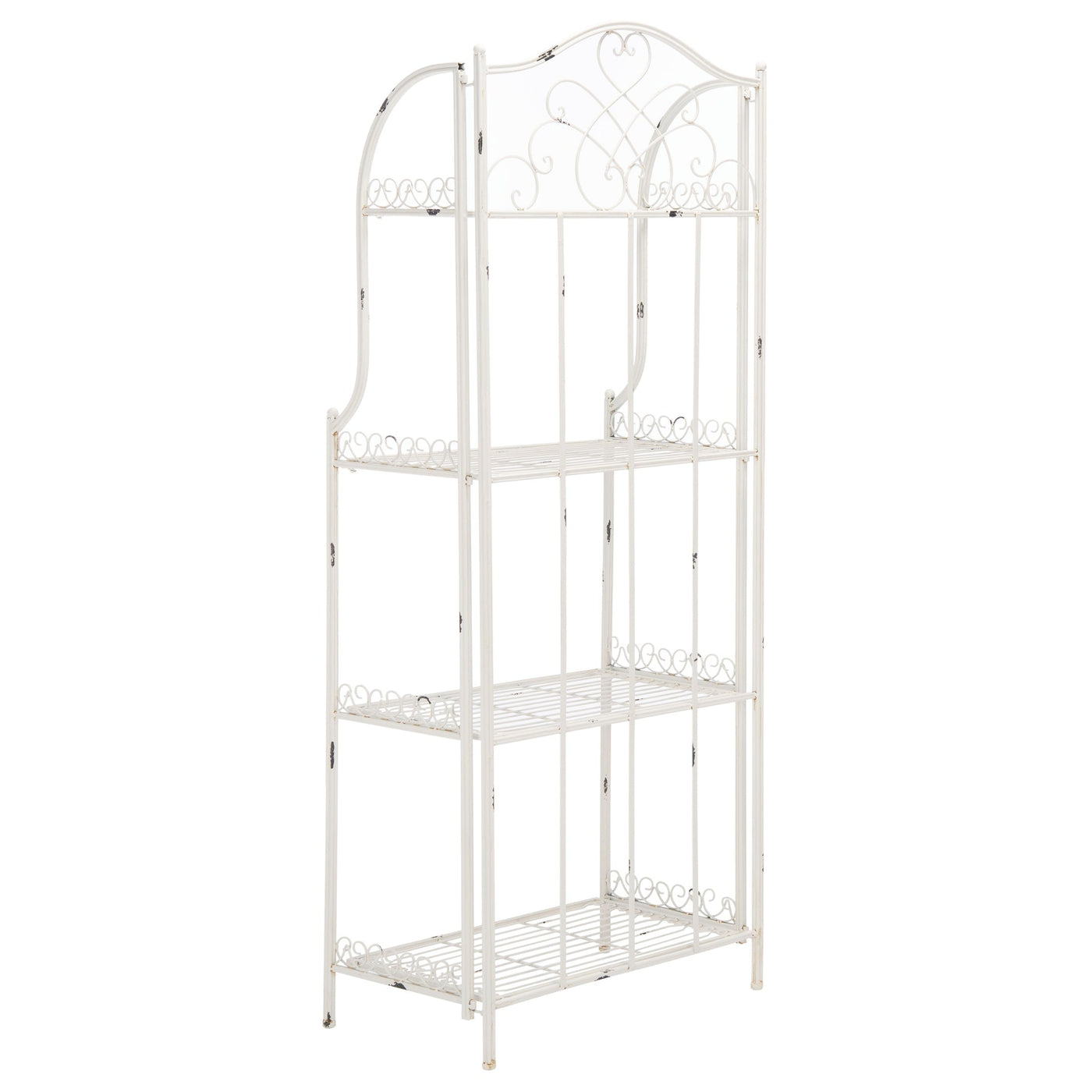 SAFAVIEH Bryn Victorian Wrought Iron 4-Tier Outdoor Bakers Rack - 25 In. W x 15 In. D x 63 In. H - 25W x 15D x 63H