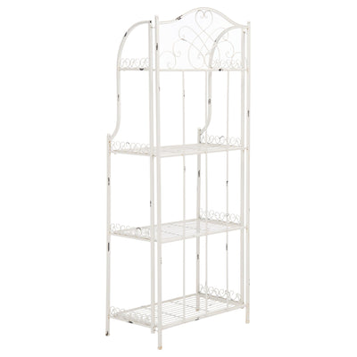 SAFAVIEH Bryn Victorian Wrought Iron 4-Tier Outdoor Bakers Rack - 25 In. W x 15 In. D x 63 In. H - 25W x 15D x 63H