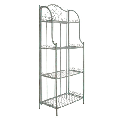 SAFAVIEH Bryn Victorian Wrought Iron 4-Tier Outdoor Bakers Rack - 25 In. W x 15 In. D x 63 In. H - 25W x 15D x 63H