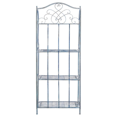 SAFAVIEH Bryn Victorian Wrought Iron 4-Tier Outdoor Bakers Rack - 25 In. W x 15 In. D x 63 In. H - 25W x 15D x 63H