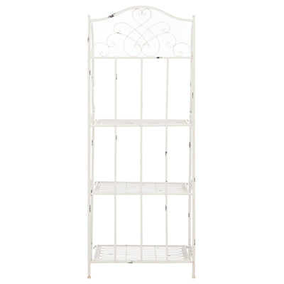 SAFAVIEH Bryn Victorian Wrought Iron 4-Tier Outdoor Bakers Rack - 25 In. W x 15 In. D x 63 In. H - 25W x 15D x 63H