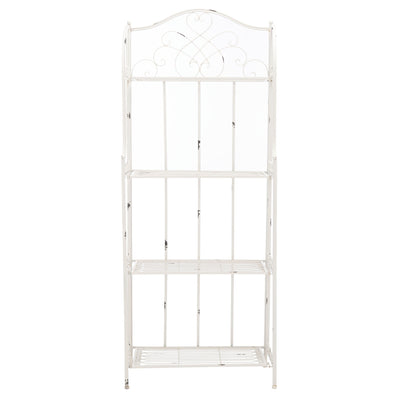 SAFAVIEH Bryn Victorian Wrought Iron 4-Tier Outdoor Bakers Rack - 25 In. W x 15 In. D x 63 In. H - 25W x 15D x 63H