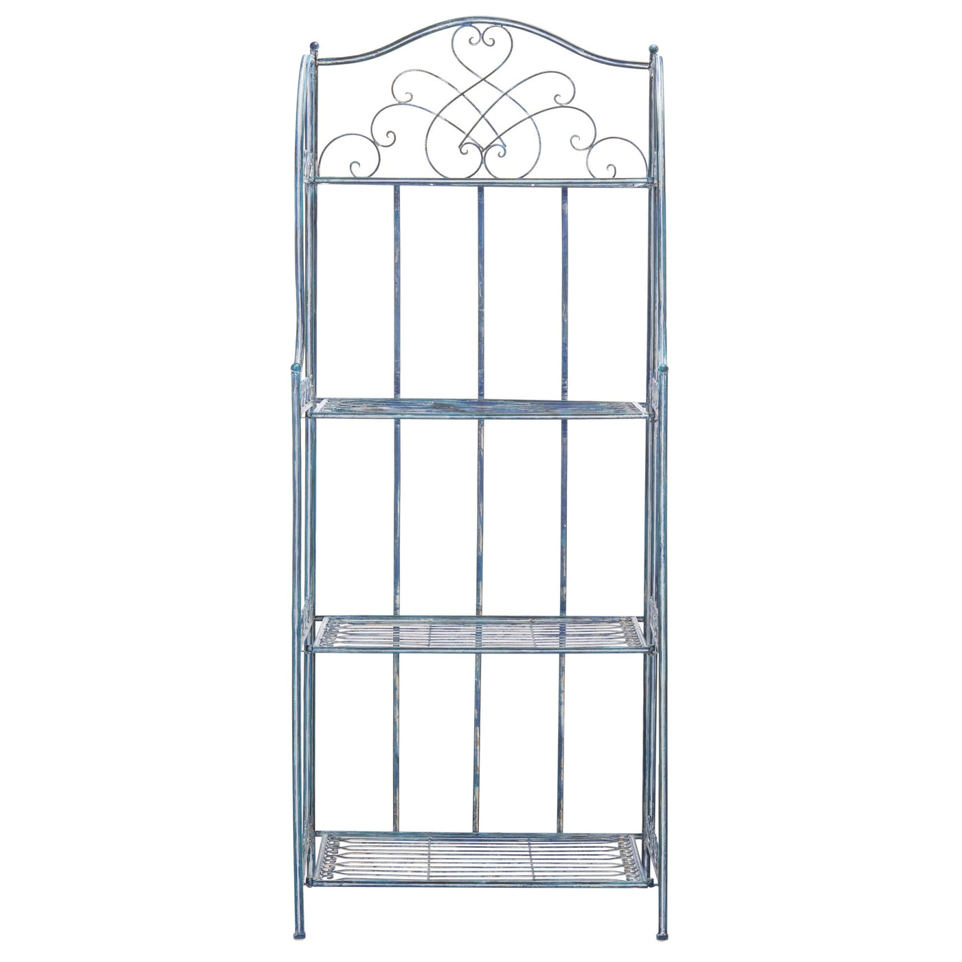 SAFAVIEH Bryn Victorian Wrought Iron 4-Tier Outdoor Bakers Rack - 25 In. W x 15 In. D x 63 In. H - 25W x 15D x 63H