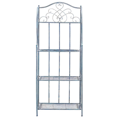 SAFAVIEH Bryn Victorian Wrought Iron 4-Tier Outdoor Bakers Rack - 25 In. W x 15 In. D x 63 In. H - 25W x 15D x 63H