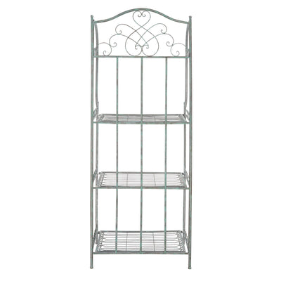SAFAVIEH Bryn Victorian Wrought Iron 4-Tier Outdoor Bakers Rack - 25 In. W x 15 In. D x 63 In. H - 25W x 15D x 63H
