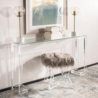 SAFAVIEH Couture Camryn Acrylic Console Table - Clear - 60 W x 10 L x 30 H - 52Wx10Dx30H