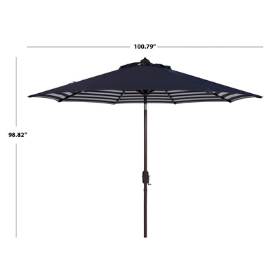 SAFAVIEH Hadire Inside Out Striped 9 Ft Crank Outdoor Umbrella