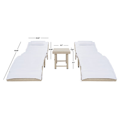 SAFAVIEH Outdoor Blaguna 3-Piece Sun Lounger Set - 83Wx20Dx24H
