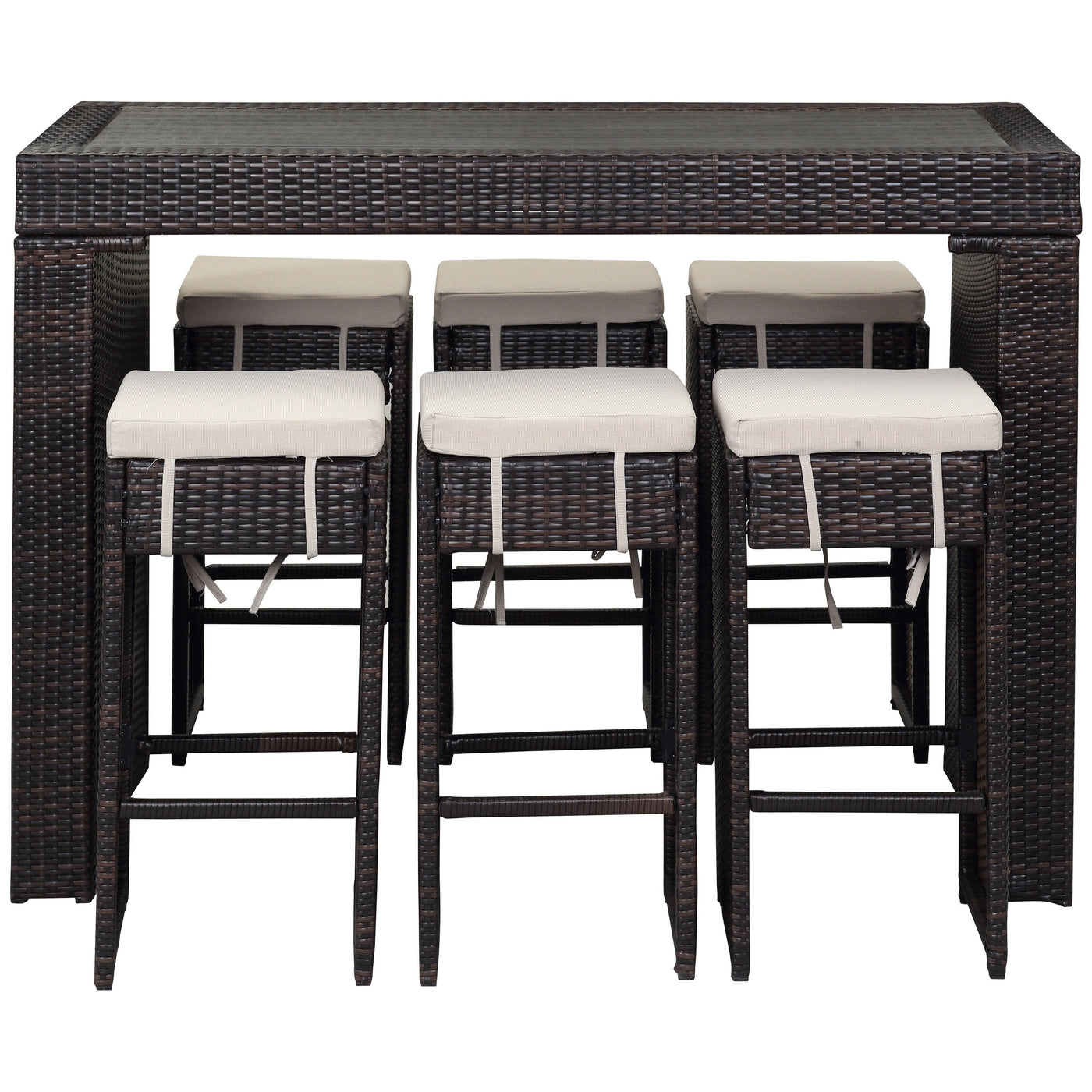 SAFAVIEH Outdoor Euda Bar Set (7-Piece) - 29Wx59Dx42H