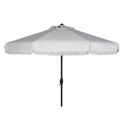 SAFAVIEH Ronette Fringe 9 Ft Crank Outdoor Umbrella