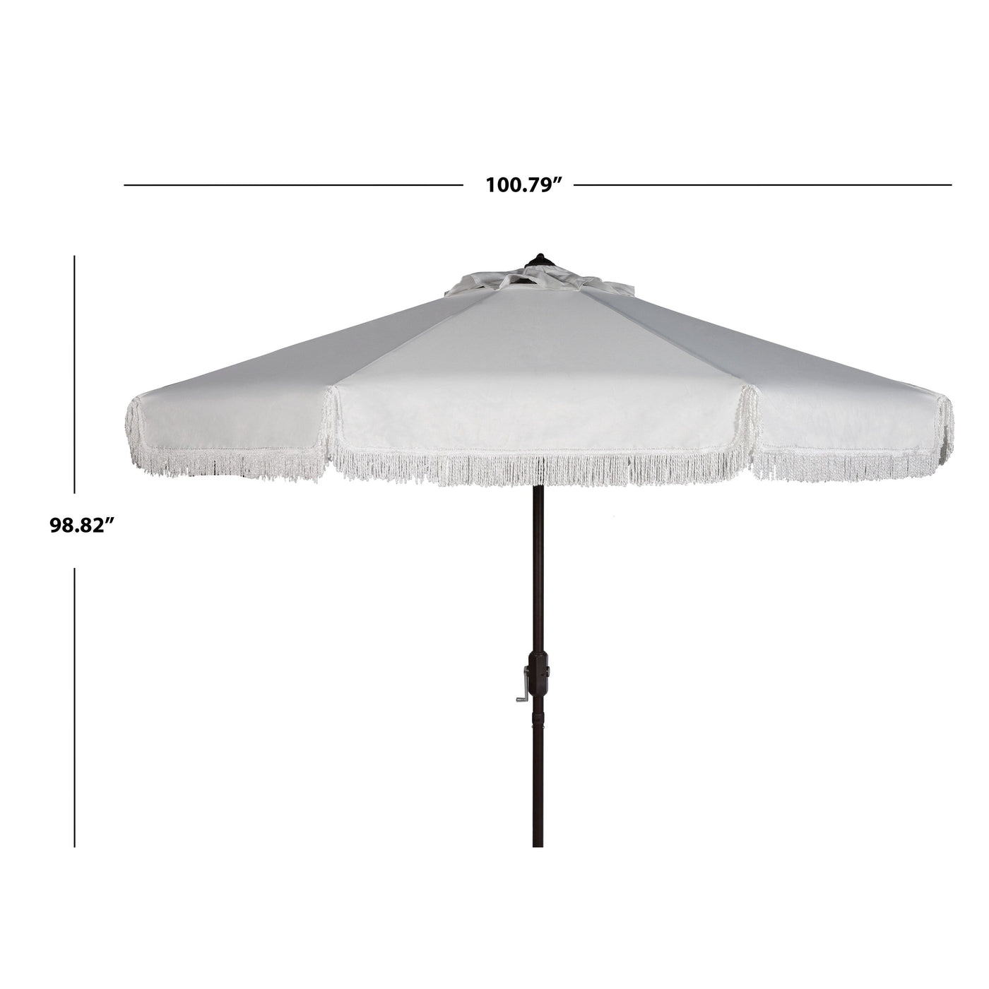 SAFAVIEH Ronette Fringe 9 Ft Crank Outdoor Umbrella