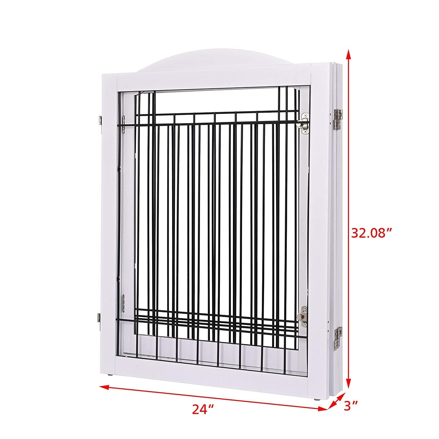 SPIRICH 96 inch Extra Wide 30 inches Tall Dog gate with Door Walk Through, Freestanding Wire Pet Gate,Pet Puppy Safety Fence