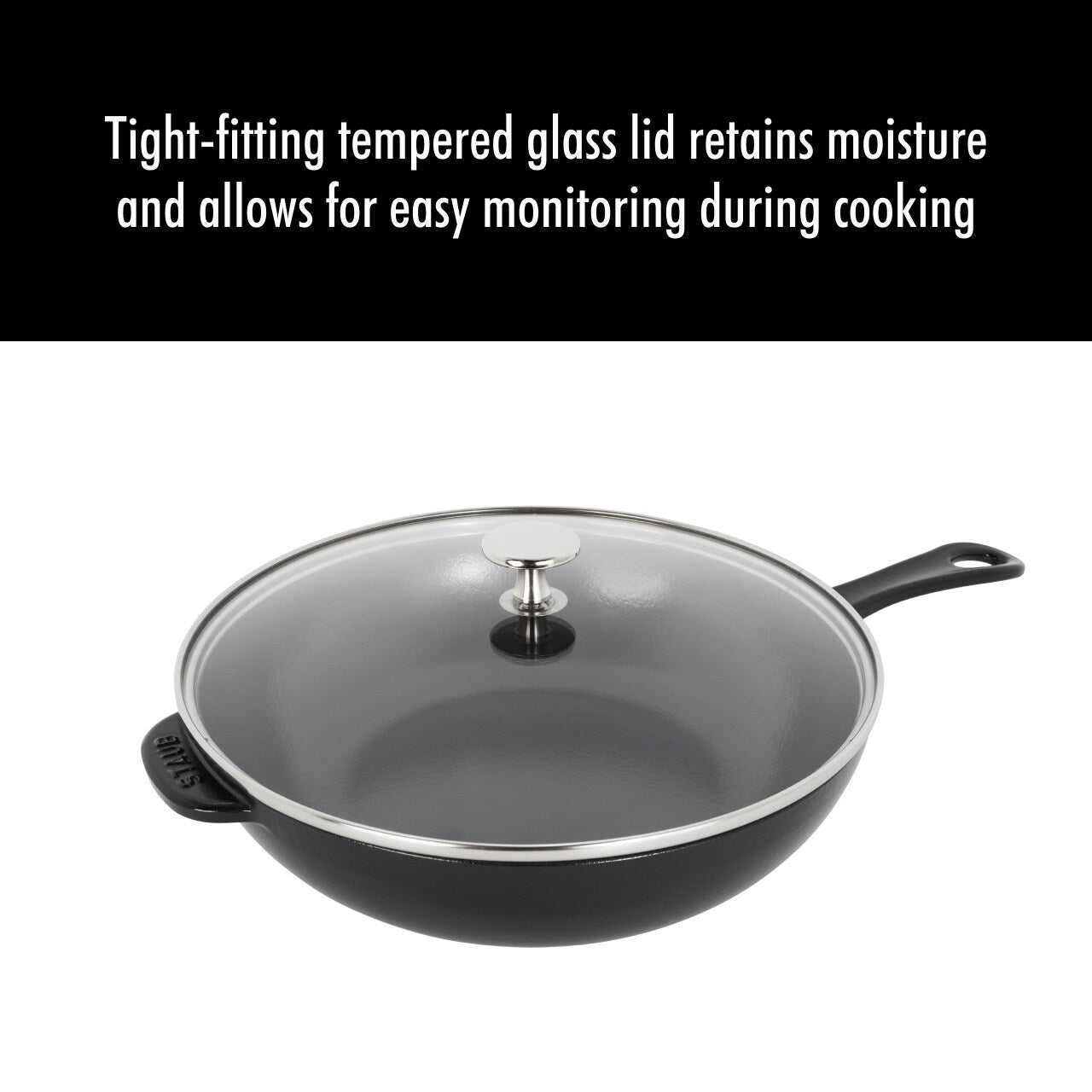 STAUB Cast Iron 2.9-qt Daily Pan with Glass Lid