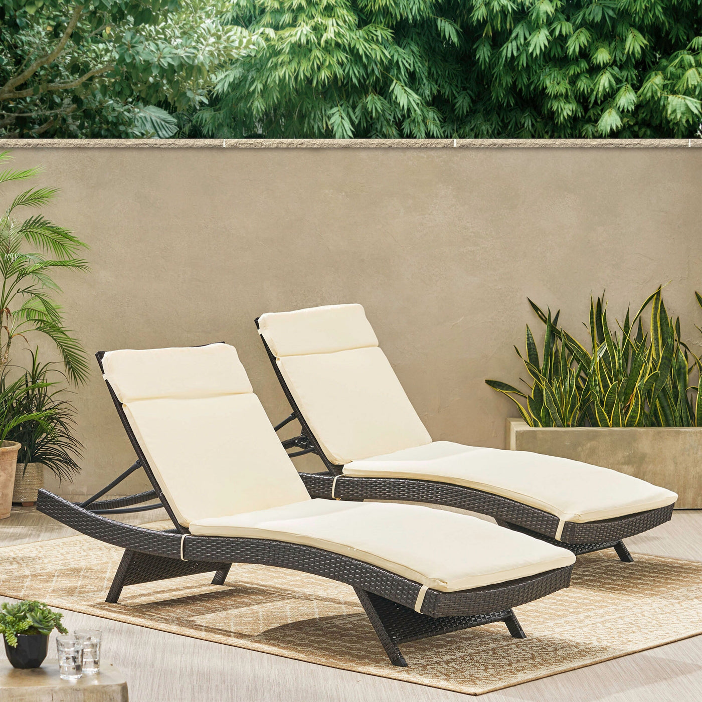 Salem Outdoor Cushion Set for Chaise Lounge - Cushions only (Set of 2) by Christopher Knight Home - 79.25L x 27.50W x 1.50H