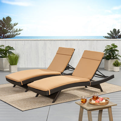 Salem Outdoor Cushion Set for Chaise Lounge - Cushions only (Set of 2) by Christopher Knight Home - 79.25L x 27.50W x 1.50H