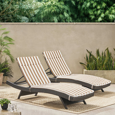 Salem Outdoor Cushion Set for Chaise Lounge - Cushions only (Set of 2) by Christopher Knight Home - 79.25L x 27.50W x 1.50H
