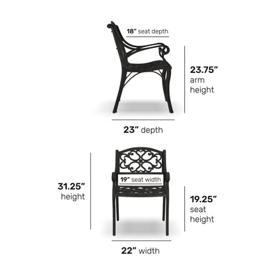 Sanibel Bronze Aluminum 7- Piece Outdoor Dining Set with 72 Oval Dining Table and Six Armchairs by Homestyles