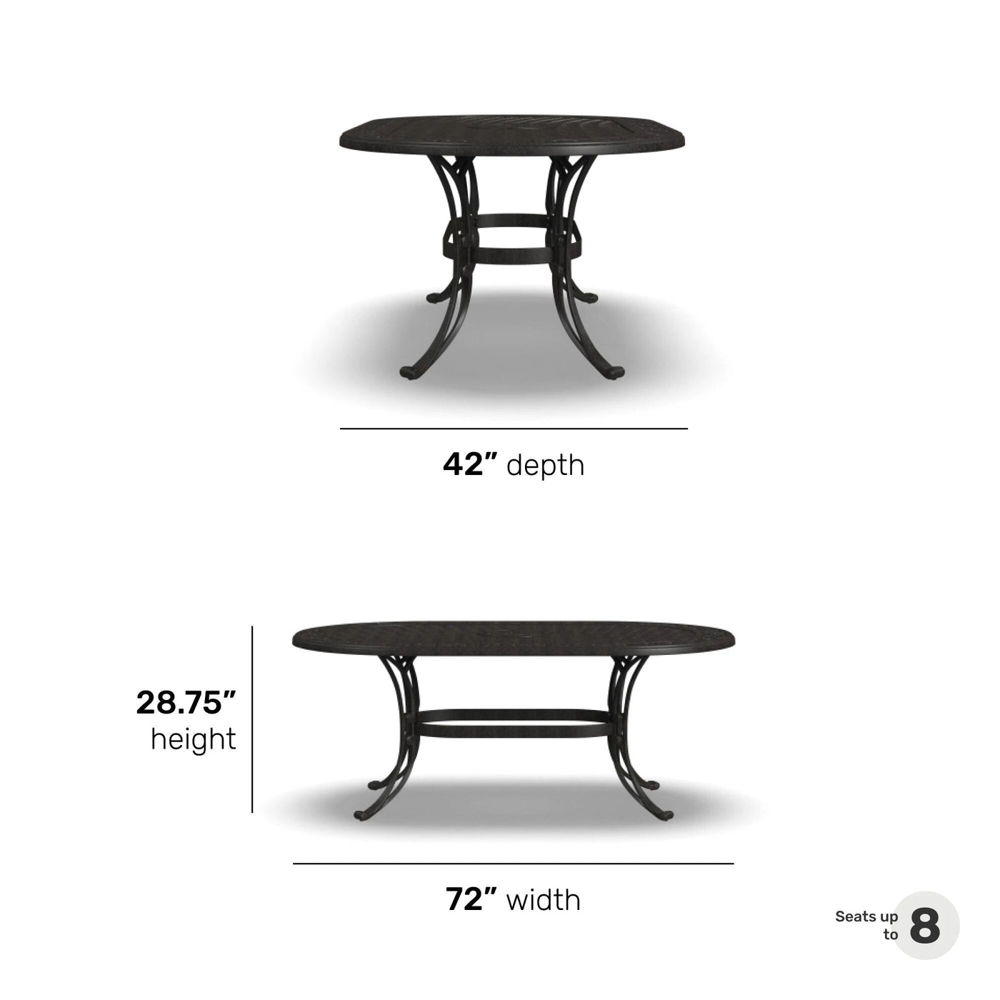 Sanibel Bronze Aluminum 7- Piece Outdoor Dining Set with 72 Oval Dining Table and Six Armchairs by Homestyles