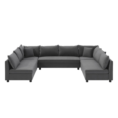 Sectional Sofa,Reversible U Shaped Chenille Couch Set,Free Combination,Oversized 8 Seat Convertible Sofa