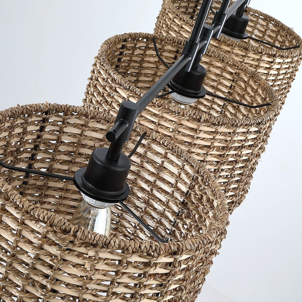 Sedgy 3-Light Black Farmhouse Kitchen Island Light Linear Chandelier - 41W