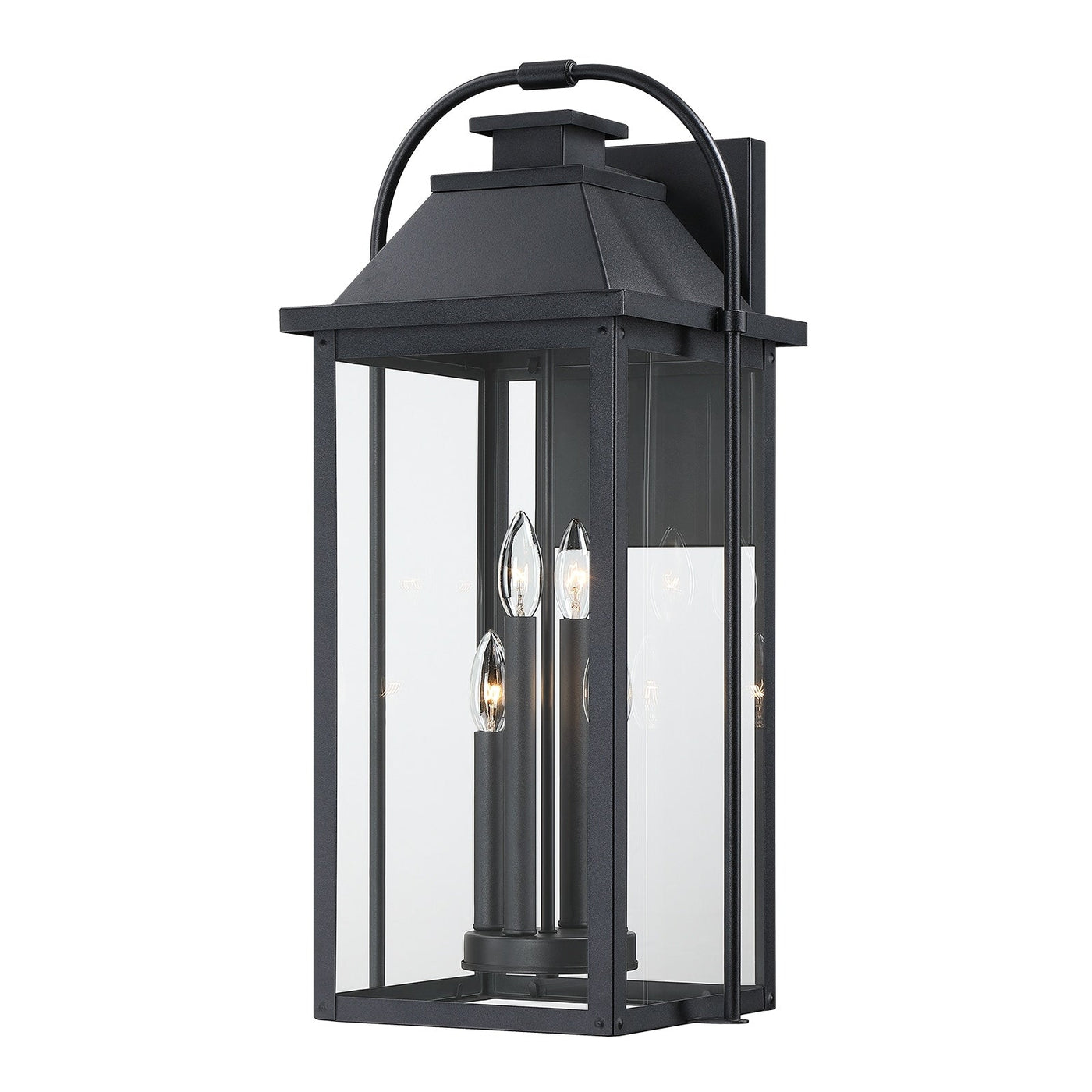 Brits Black Outdoor Wall Lantern Sconce Light