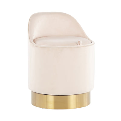 Silver Orchid Corday Swivel Velvet Vanity Stool