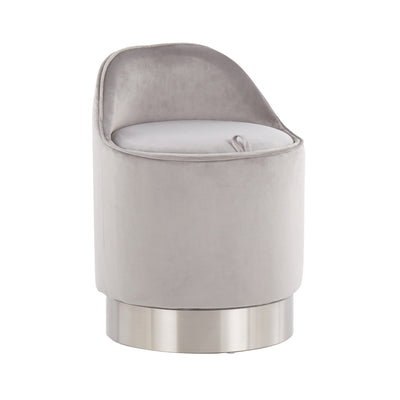 Silver Orchid Corday Swivel Velvet Vanity Stool