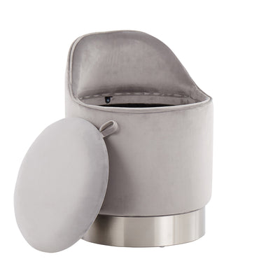 Silver Orchid Corday Swivel Velvet Vanity Stool