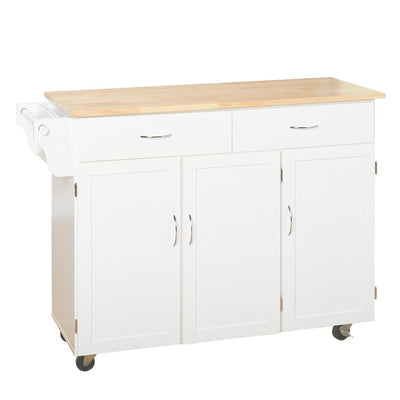 Simple Living Addie Kitchen Cart with Wood Top