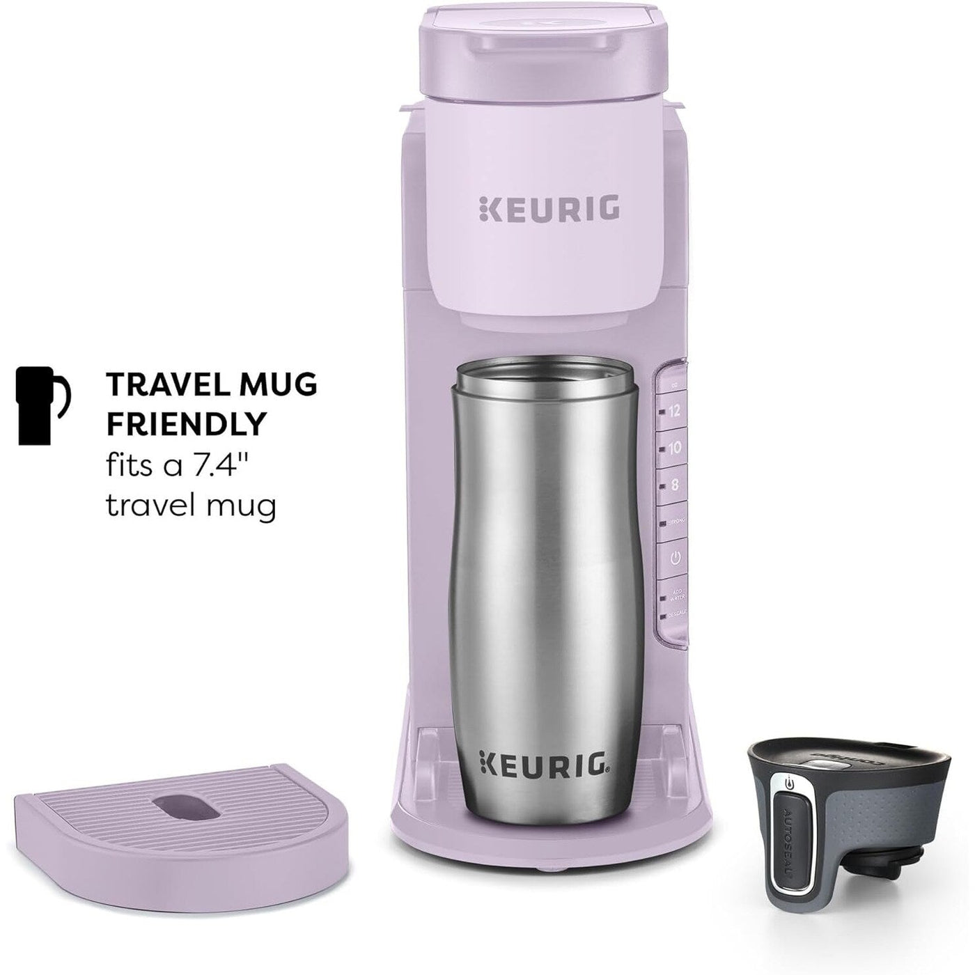 Single Serve K-Cup Coffee Maker, 3 Brew Sizes, Strong Brew, 42oz Reservoir, Lavender